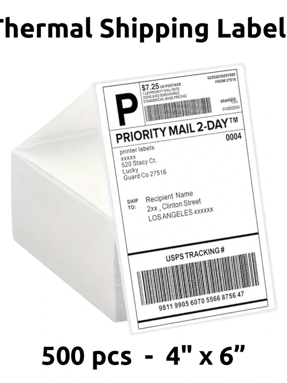 500 Thermal Shipping Labels 4x6 | Fanfold Labels for Thermal Printers